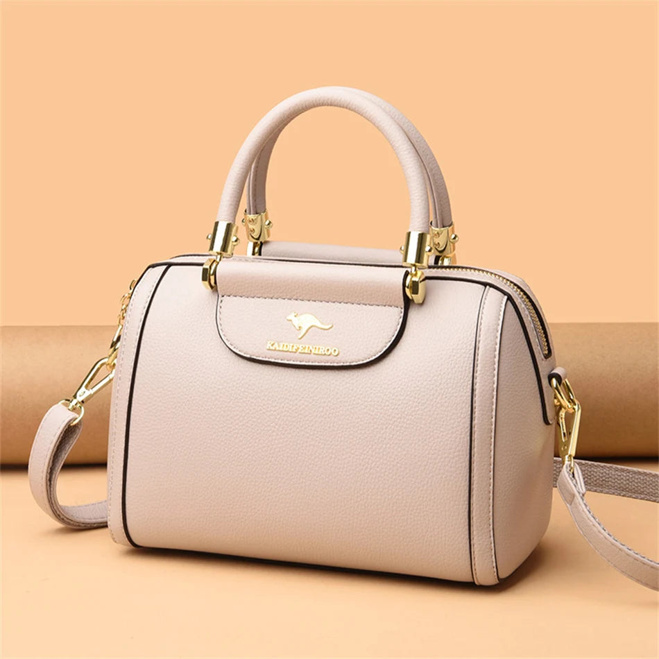 Granded Branded Cowhide Leather Handbag
