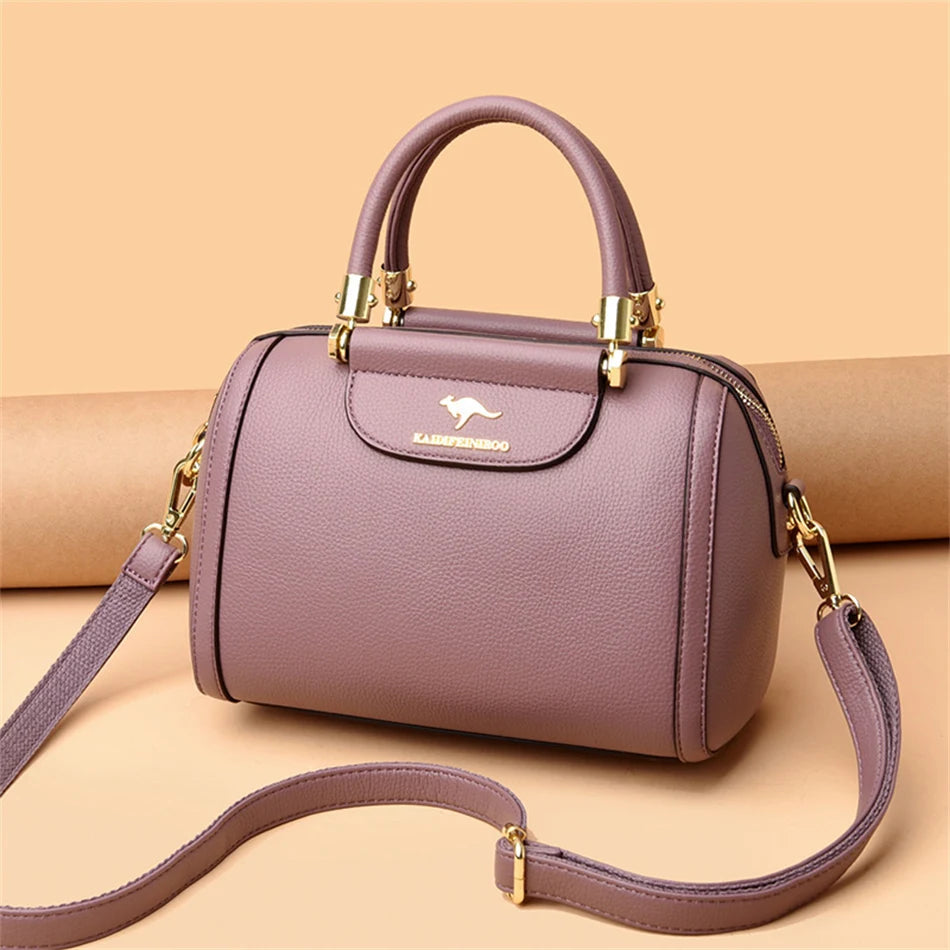 Granded Branded Cowhide Leather Handbag