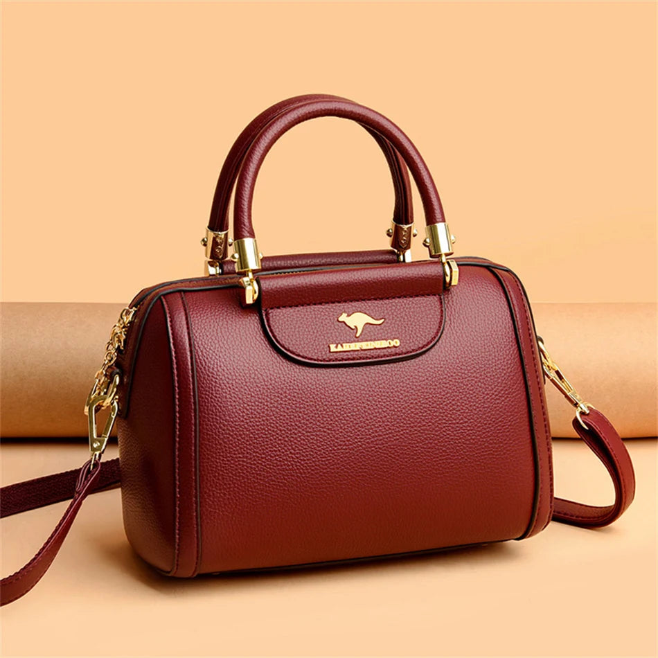 Granded Branded Cowhide Leather Handbag