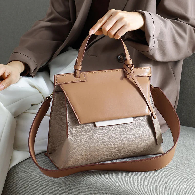 patchwork Designer Wide Strap Female Handbag
