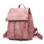 Vintage Leather Bagpack Women Backpacks