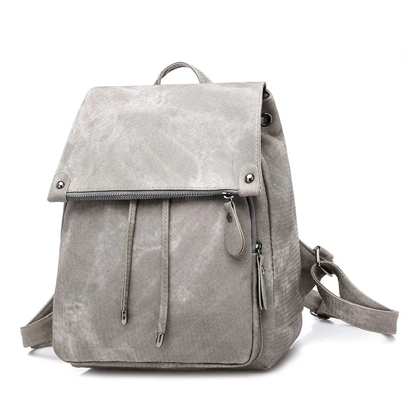 Vintage Leather Bagpack Women Backpacks