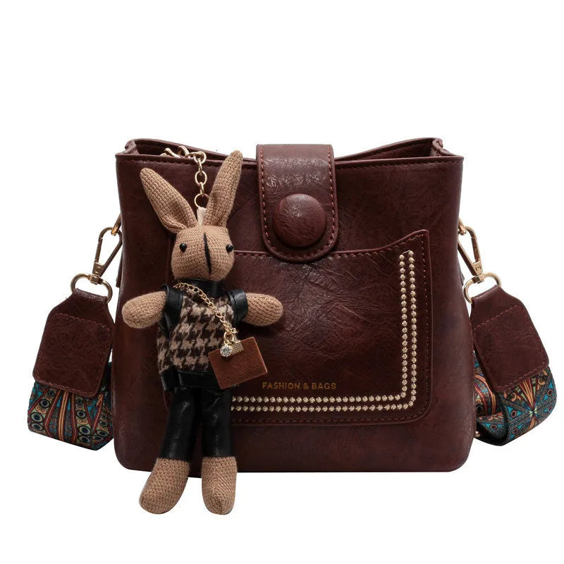solid color Pu LeatherCrossbody Bag