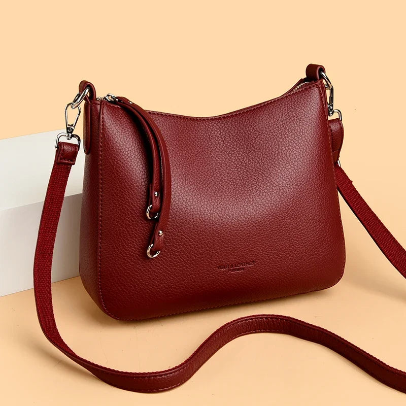 Solid Color PU leather Women tote bag