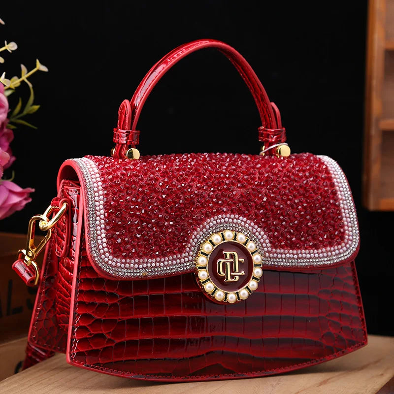 Crocodile Pattern Portable Shell HandBags
