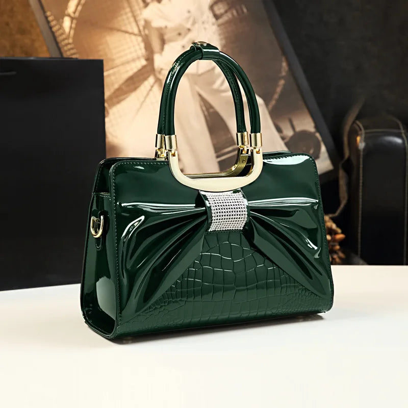 Luxury Designer Glossy Leather Evening Handbags