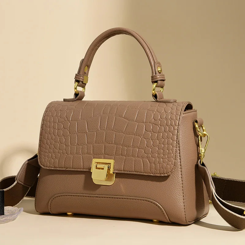 Fashion Women's Crocodile Pattern PU Leather Crossbody Bag Leisure
