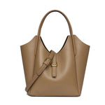 New Genuine Leather Women Bucket Tote Bag