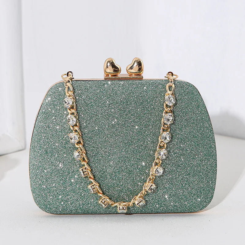 Heart-shaped Diamond Dolly Clutch Bags