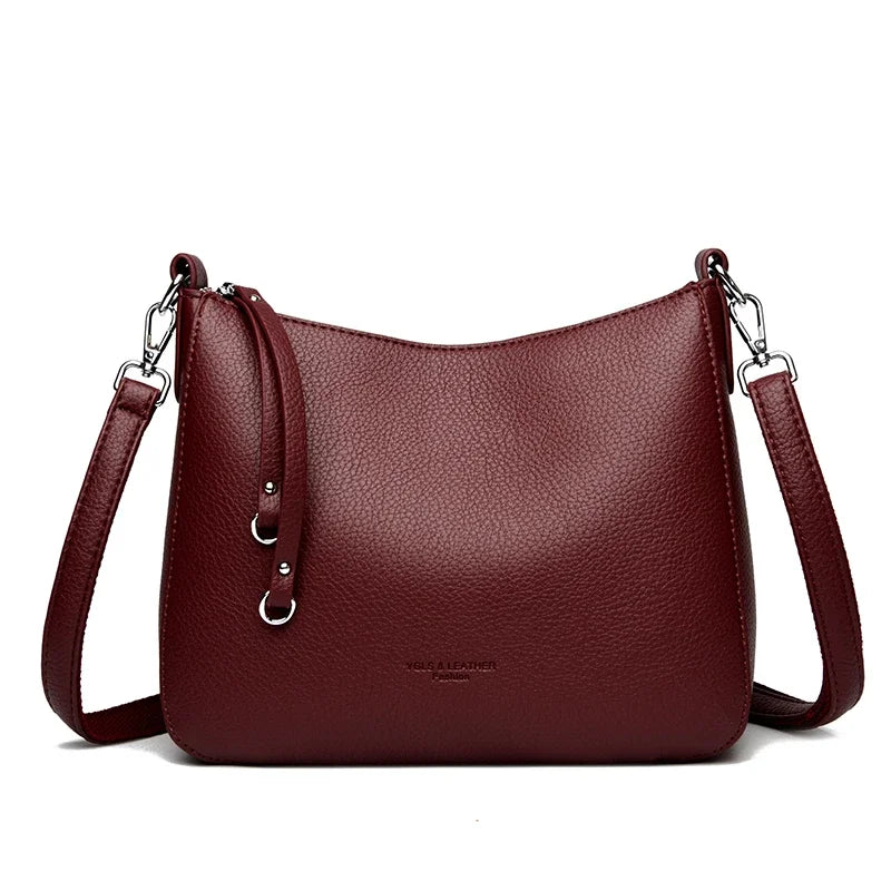 Solid Color PU leather Women tote bag