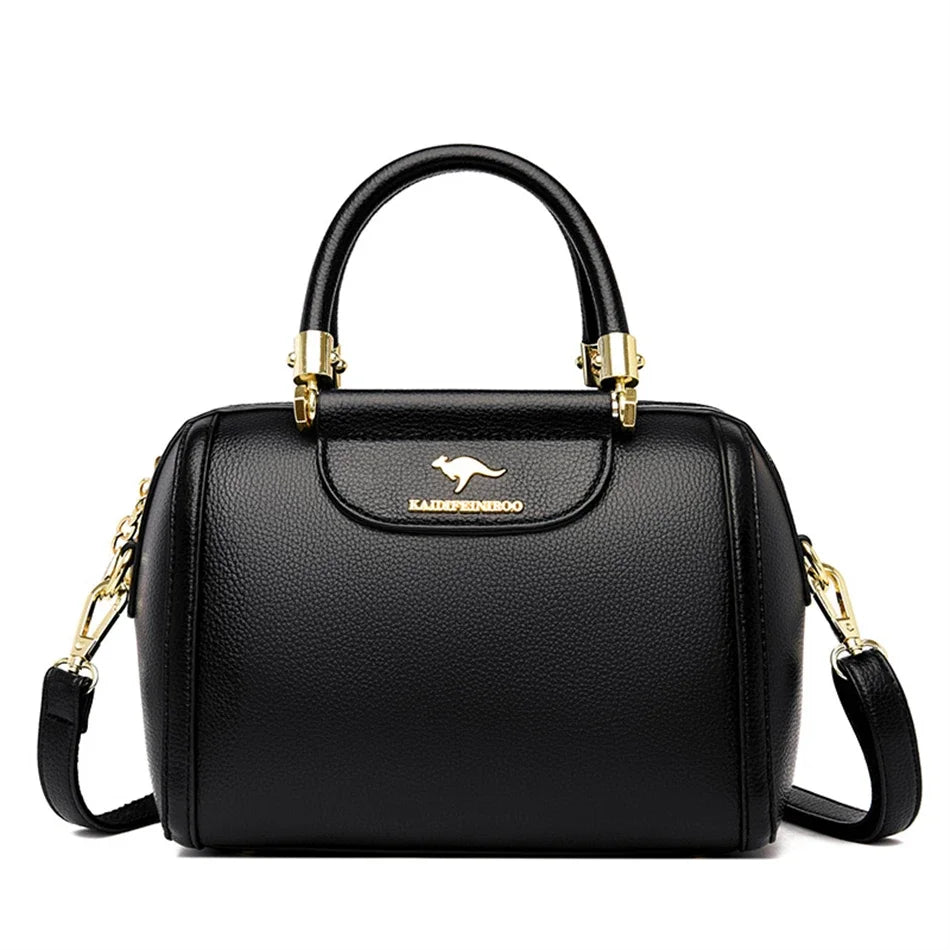 Granded Branded Cowhide Leather Handbag