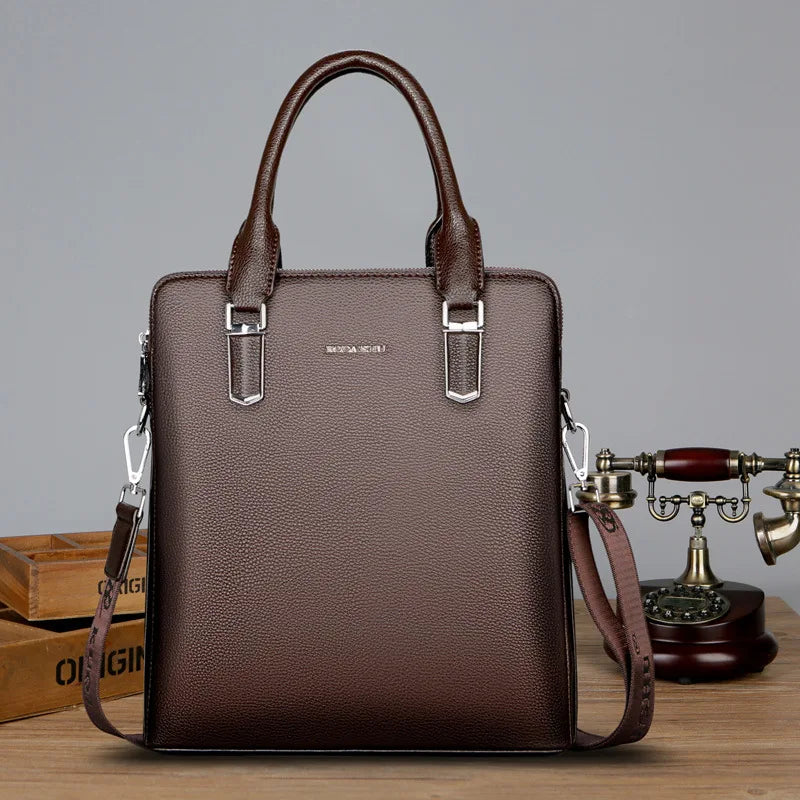 New Luxury Cow Genuine Leather Business Men's Briefcase