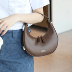 Genuine Leather Half Moon Shoulder Bag