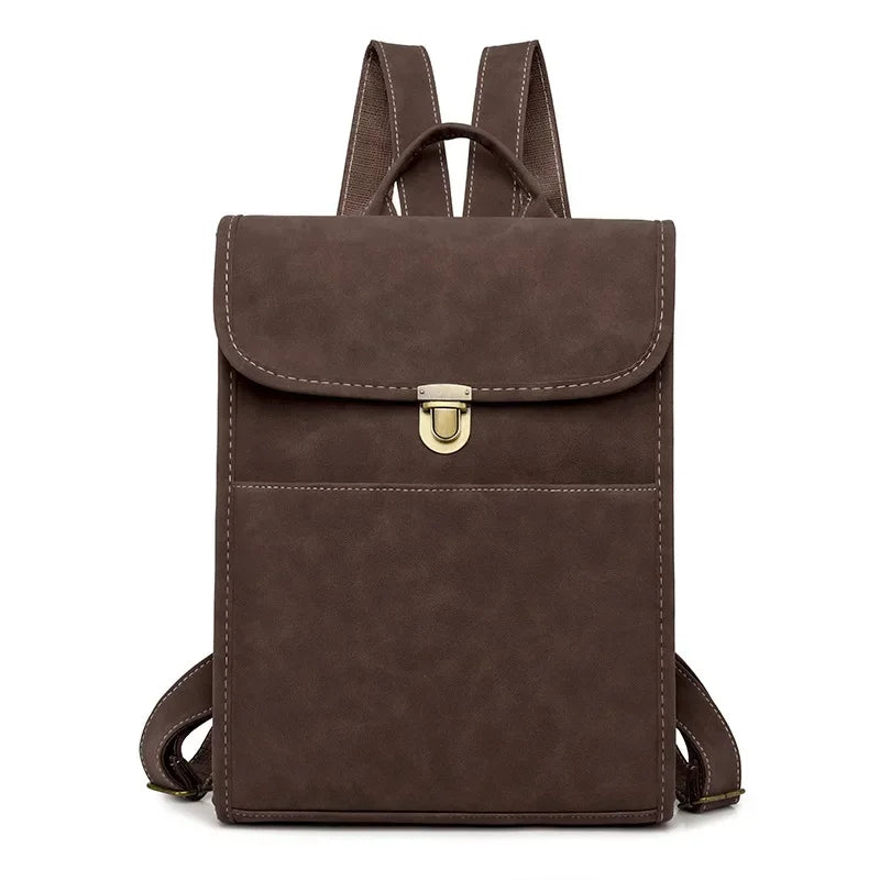 Women's leather vintage outdoor travel backpack