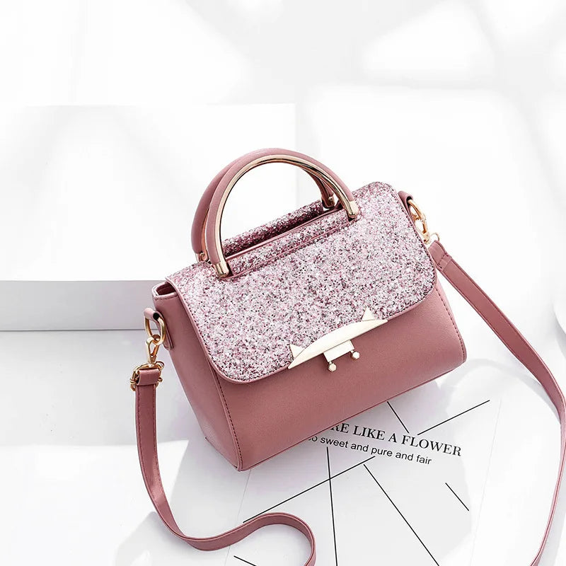 New Casual Sequins Fashion Ladies Cute PU Handbags