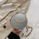 Diamond Straw Sphere Evening Clutch Bag