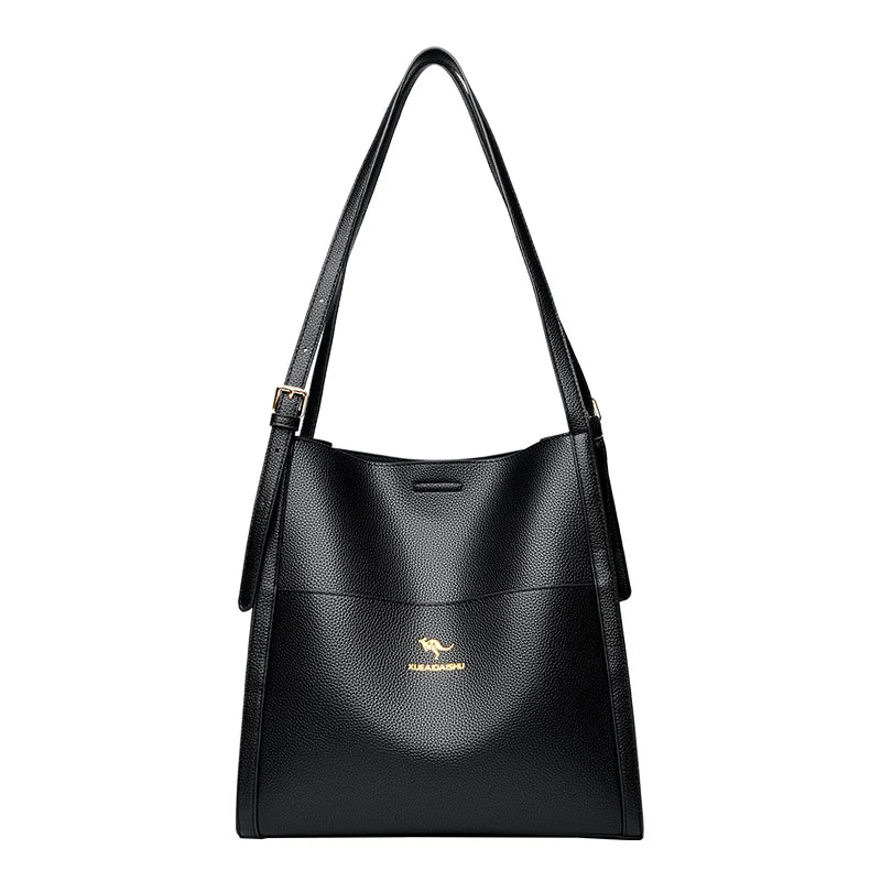 Luxury Leather Bucket Shoulde Tote