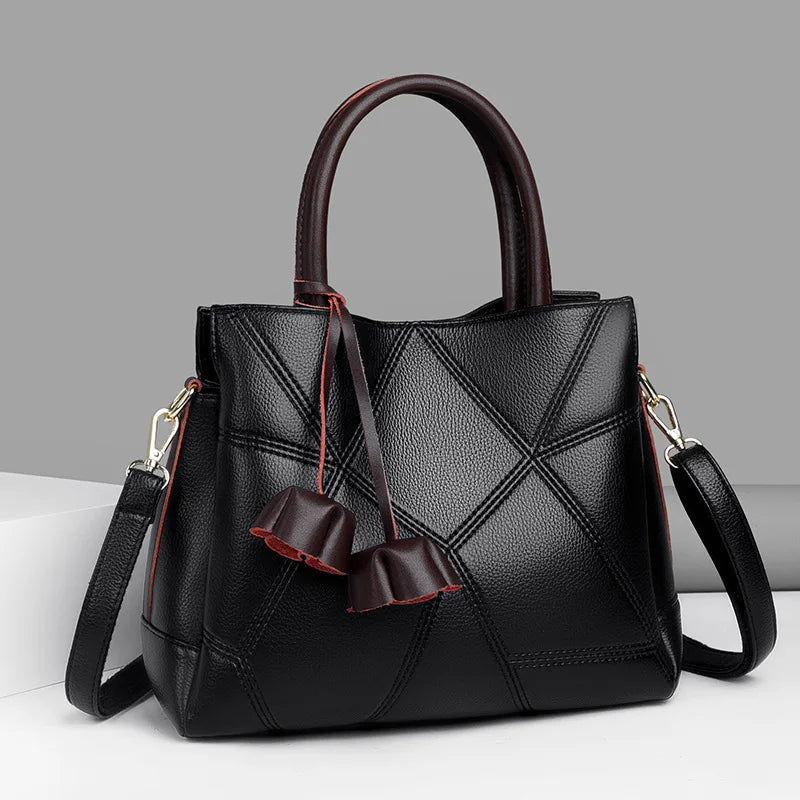 Large-capacity genuine leather women's bag