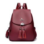 genuine soft leather student school bag