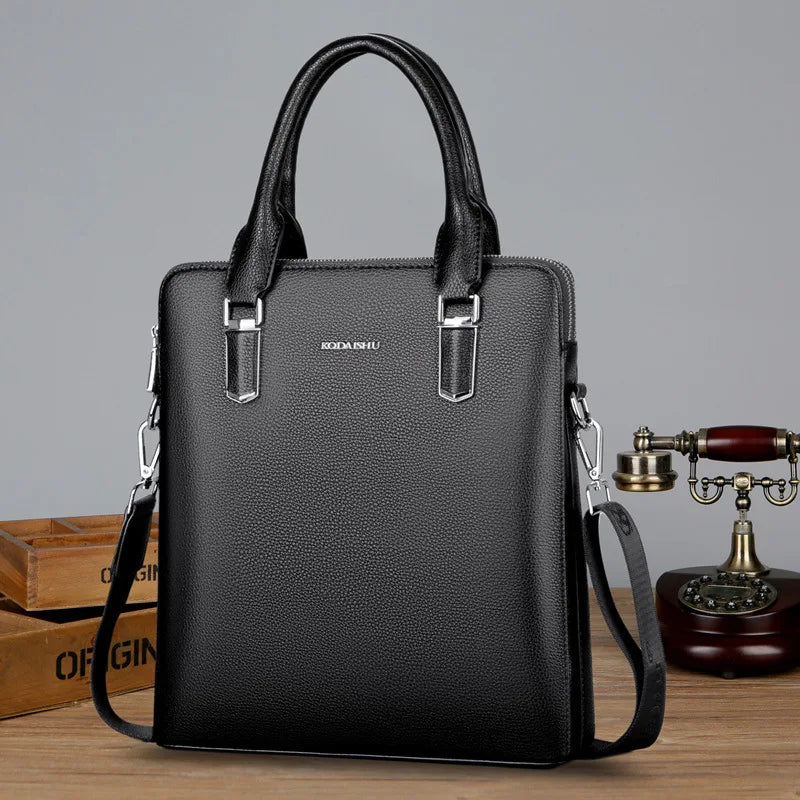 New Luxury Cow Genuine Leather Business Men's Briefcase