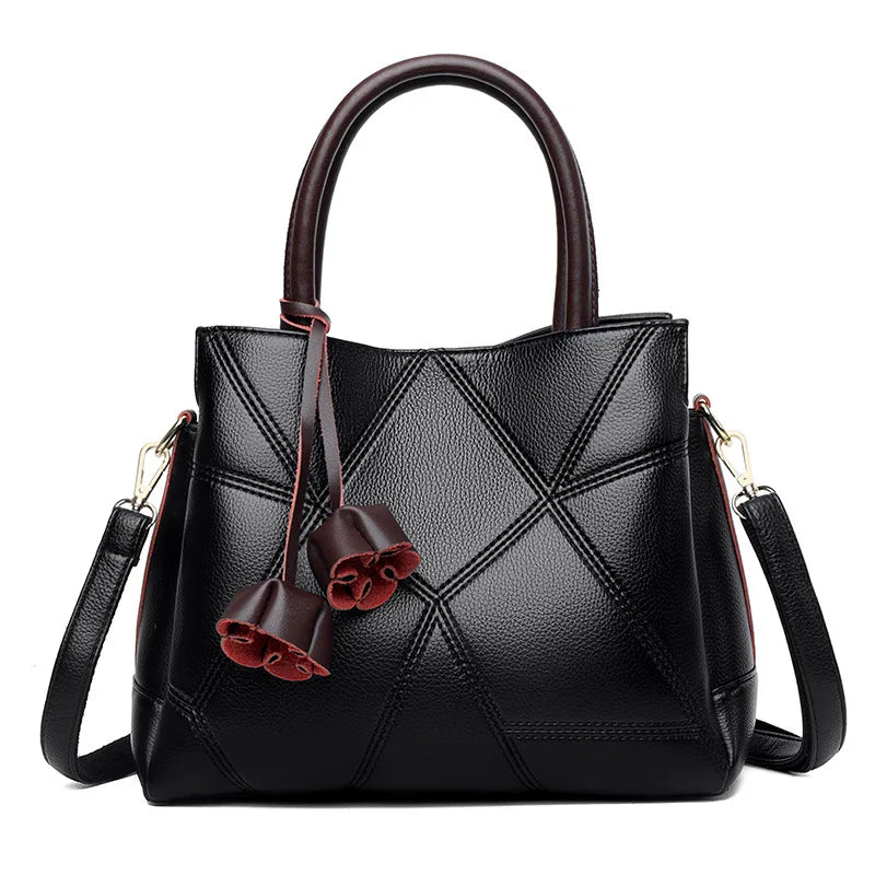 Large-capacity genuine leather women's bag