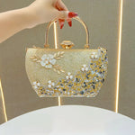 Flower Crystal Wedding Bridal Clutch Purse