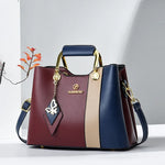 Spliced Leather Large Capacity Woman Handbag