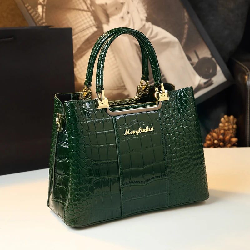 New Fashion Brand Crocodile Pattern Lady Portable Tote Bag