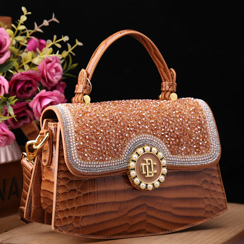Crocodile Pattern Portable Shell HandBags