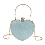 Heart Shape Metal Clutches Bag