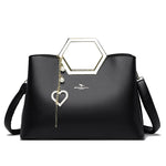 Fashion Hardware Handle Leather Handbag