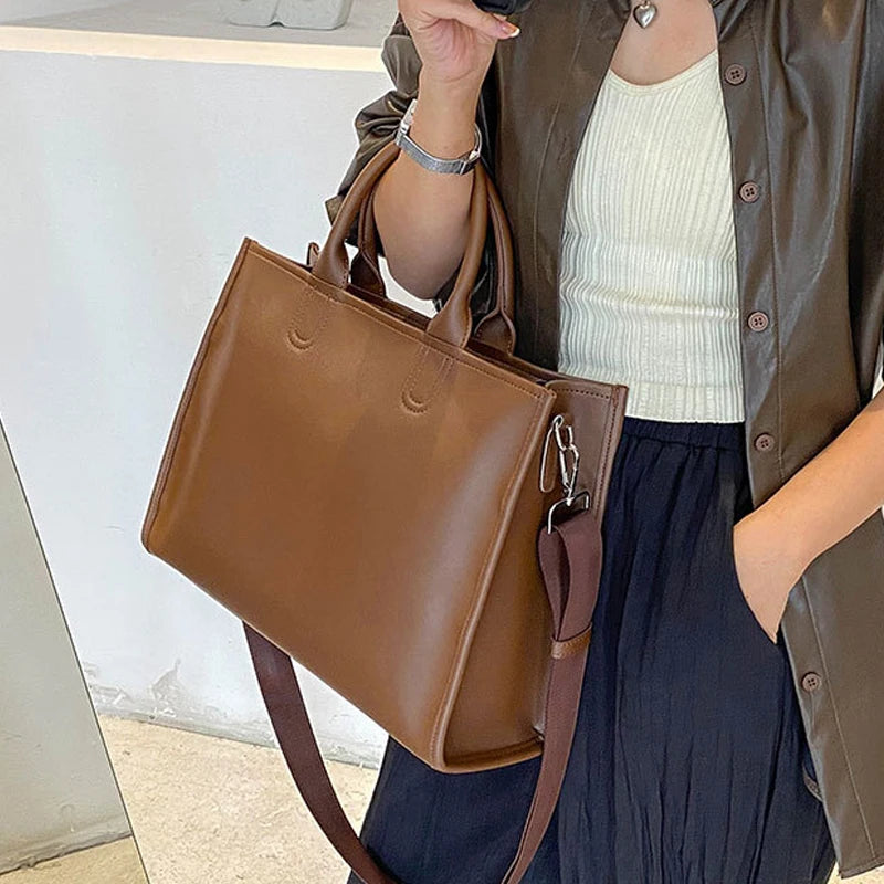 Large Capacity Pu Leather Female Tote Bag