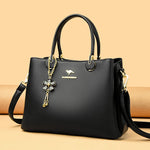 Luxury Soft Leather 3 Layers Large Capacity Womens Bag