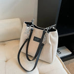 Large-Volume Suede Stylish Commuter Tote Bag For Ladies