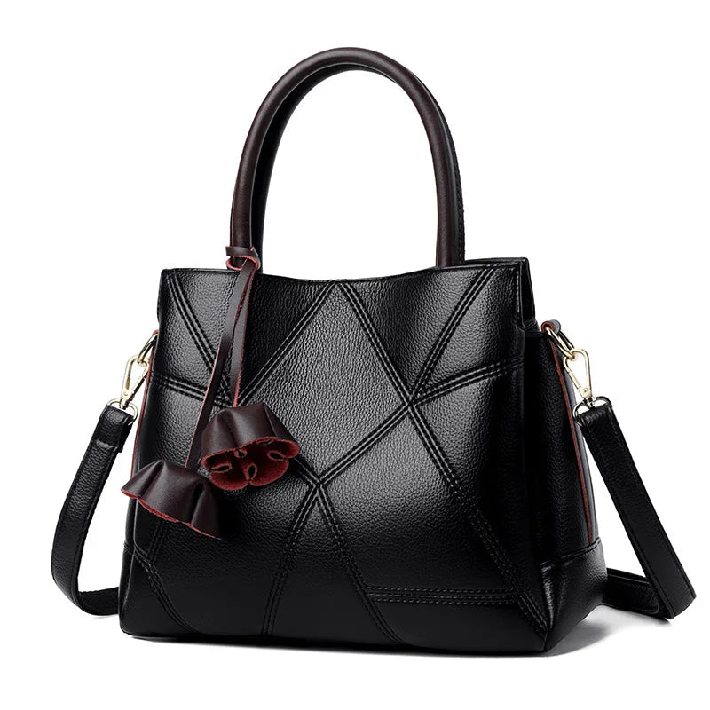 Large-capacity genuine leather women's bag