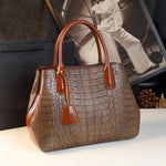 Ladies' Classic Crocodile Pattern Handbag