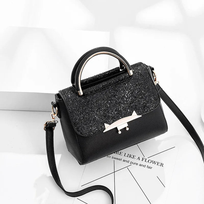 New Casual Sequins Fashion Ladies Cute PU Handbags