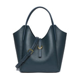 New Genuine Leather Women Bucket Tote Bag