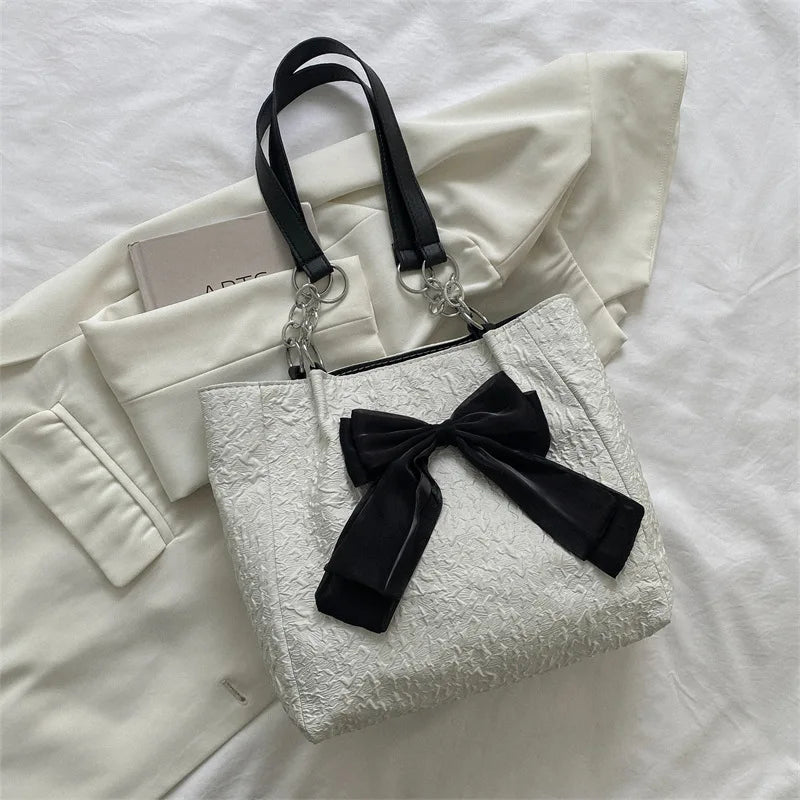 TRAVEASY Fashion Nylon Bow Tote Bags for Women
