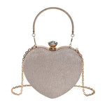 Heart Shape Metal Clutches Bag