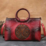 Retro Handmade Embossed Shoulder Bag