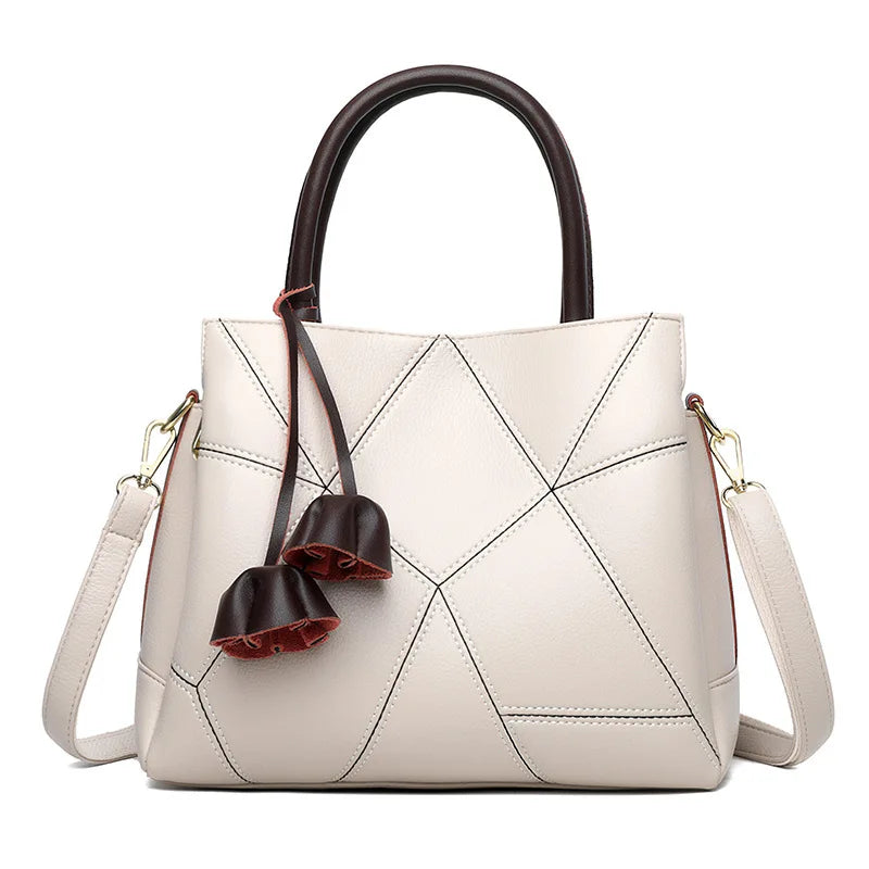 Large-capacity genuine leather women's bag