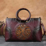 Retro Handmade Embossed Shoulder Bag