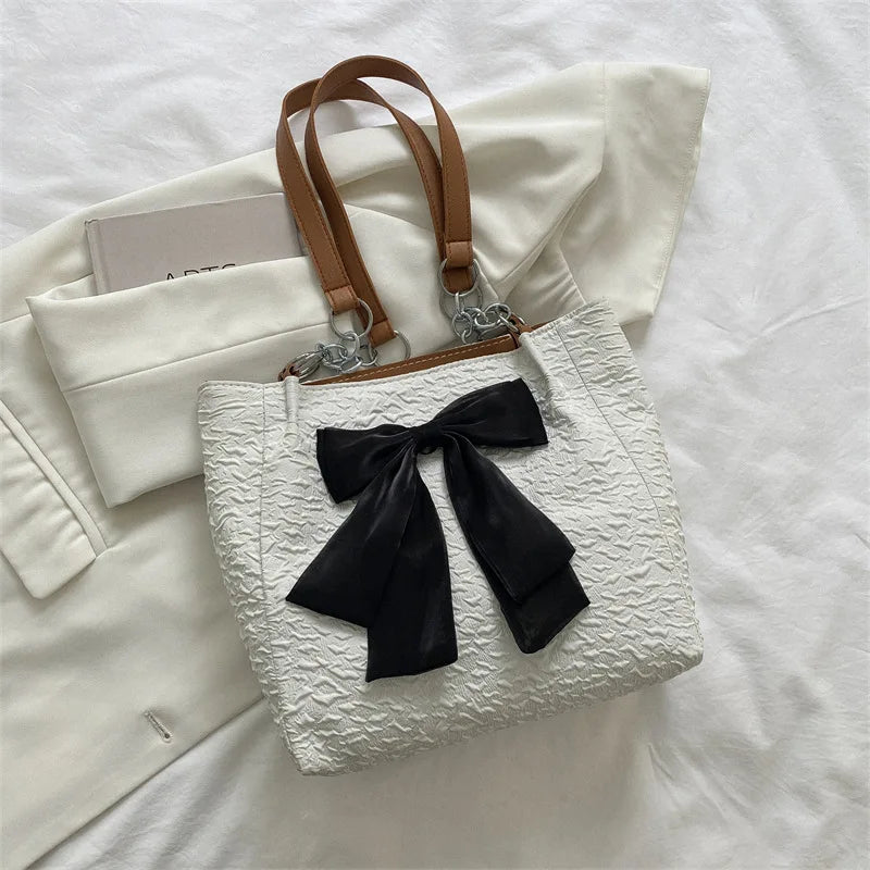 TRAVEASY Fashion Nylon Bow Tote Bags for Women
