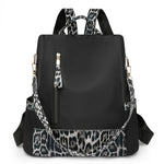 Fashion Color Blocked Leopard Print Women’s Backpack