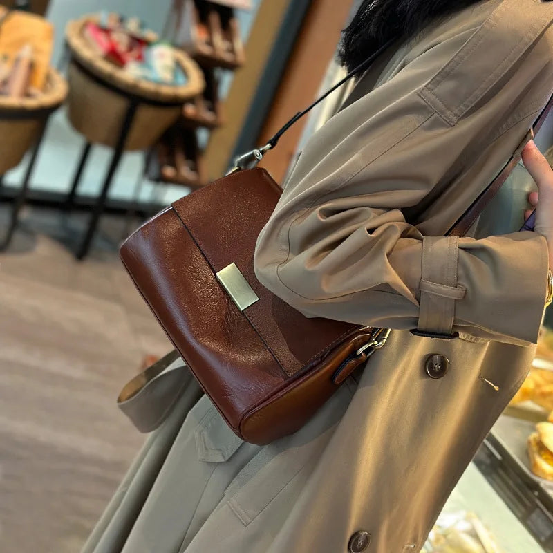 New Genuine Leather Women Shoulder Bag