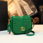 Brand Design Woven Saddle Bag