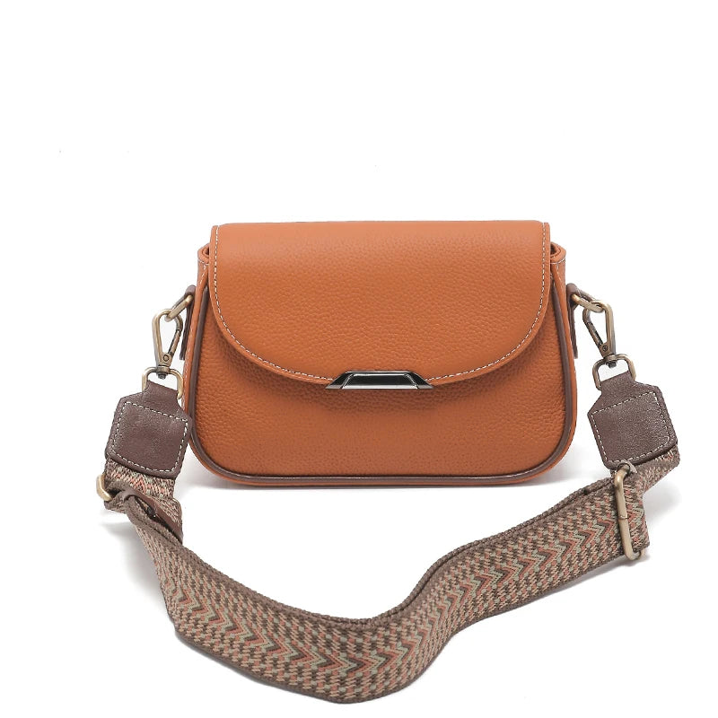 Natural Cowhide Leather Women's Crossbody Bag