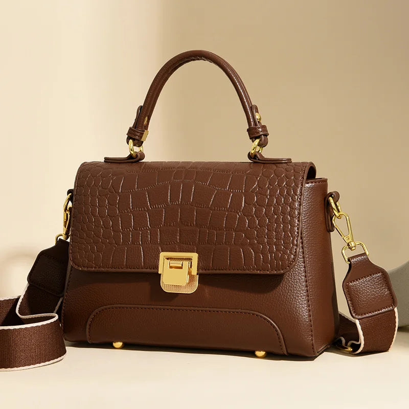 Fashion Women's Crocodile Pattern PU Leather Crossbody Bag Leisure