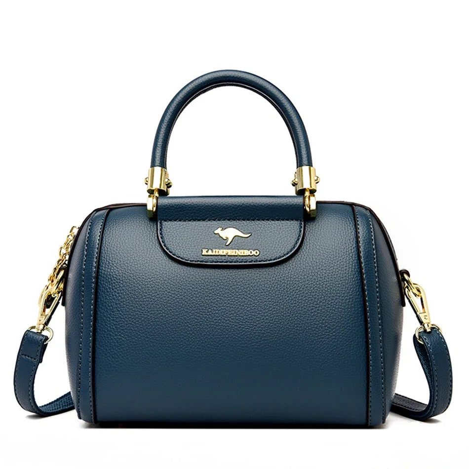 Granded Branded Cowhide Leather Handbag